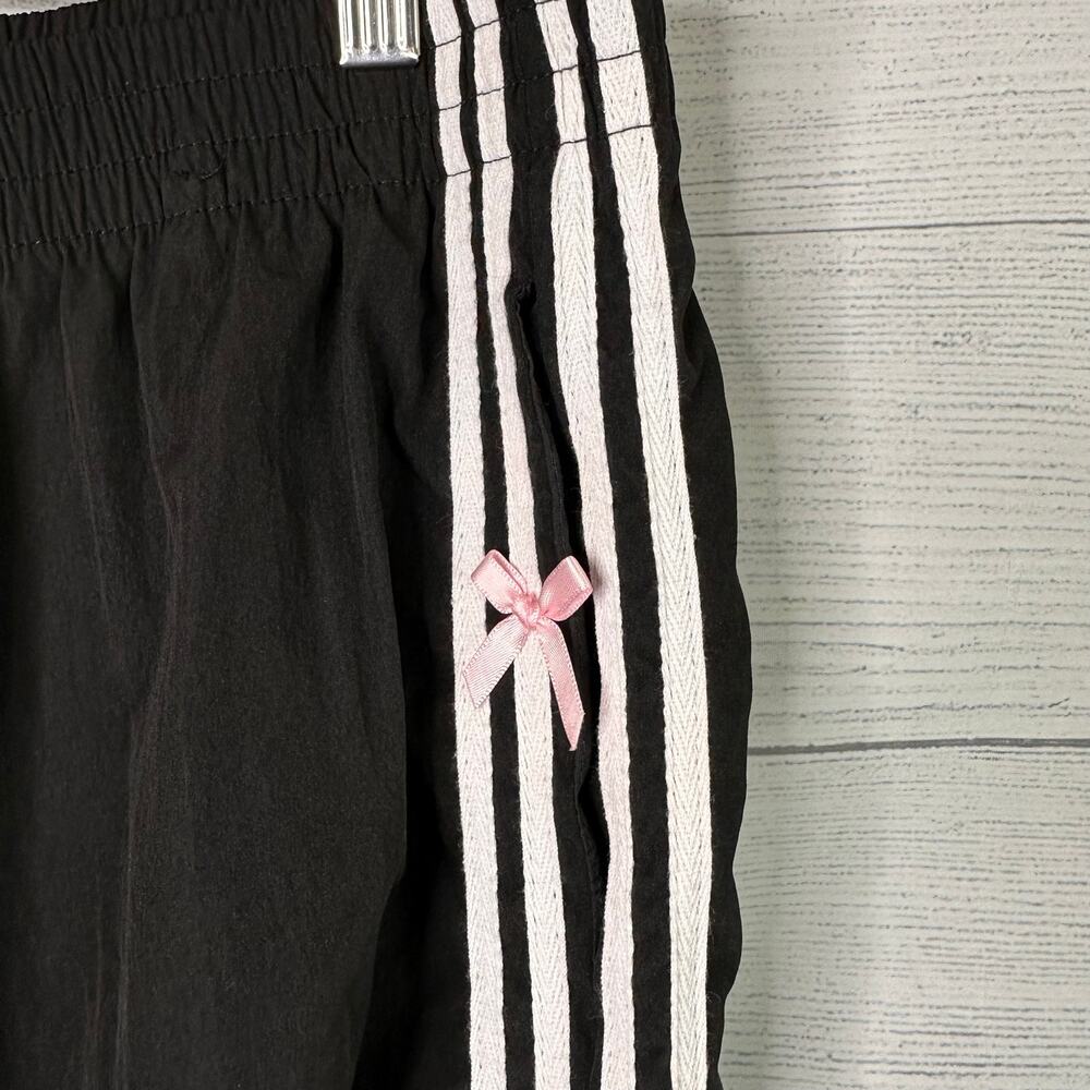 Cali 1850 Womens sz Large Erica Bow Stripe Wide Leg Track Pants Streetwear Black - Picture 6 of 12